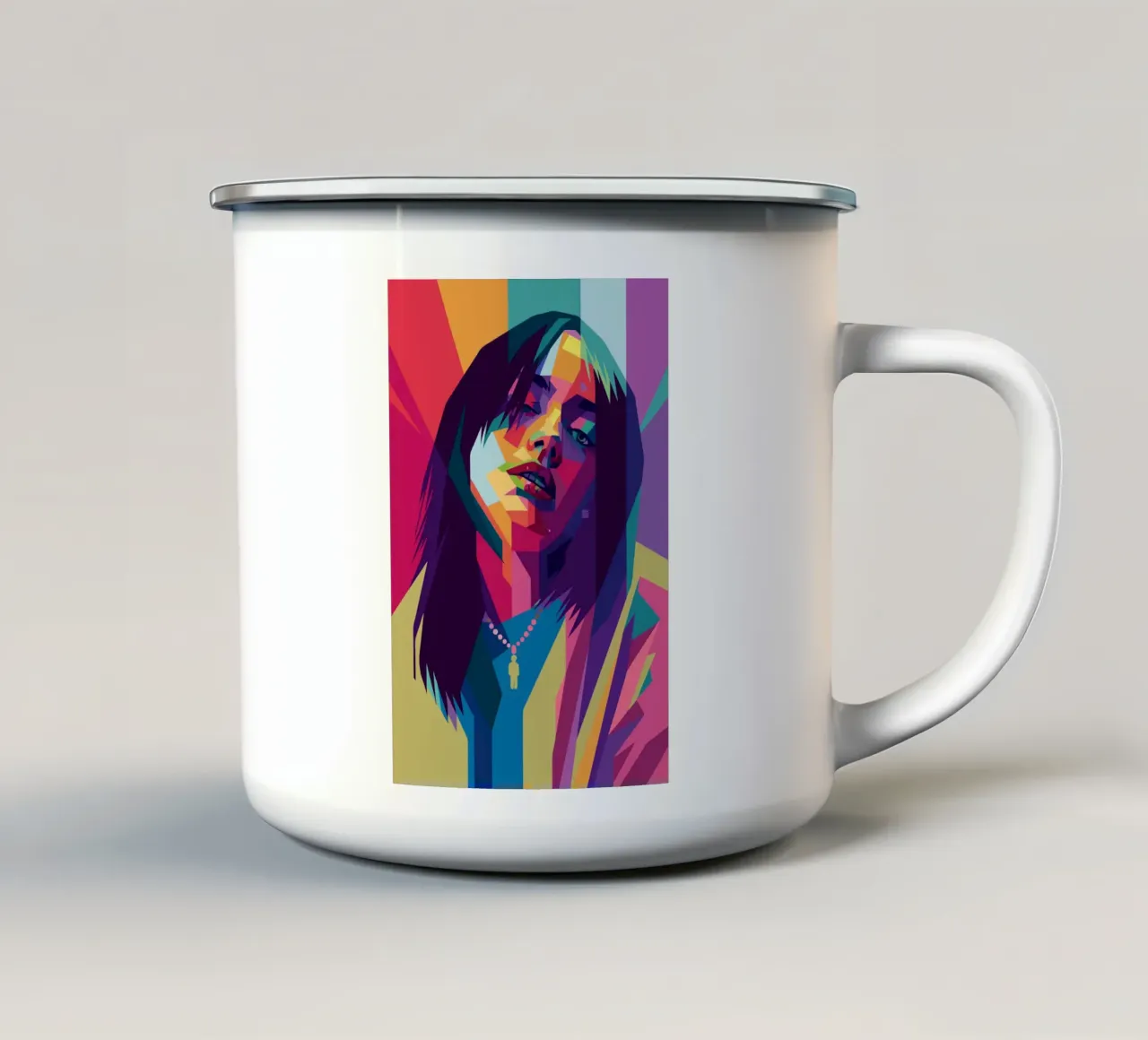 arte pop retro wpap taza de esmalte de aiswa