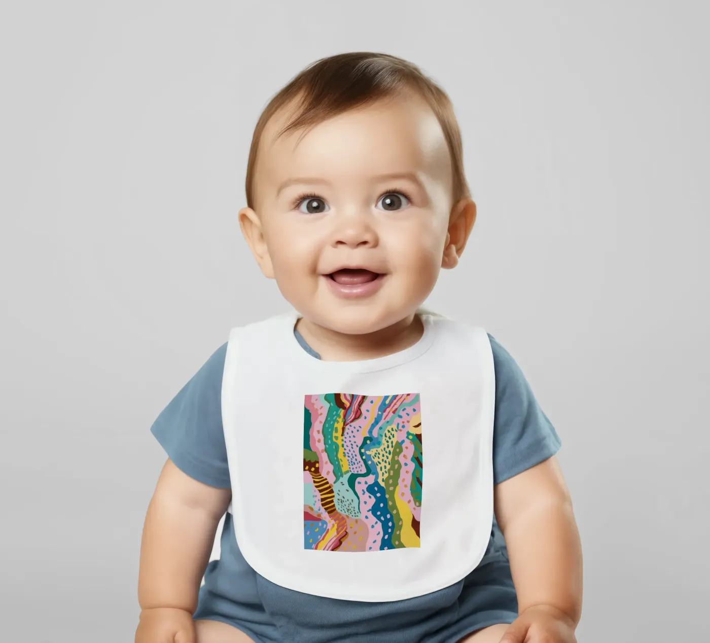 Wavy Pattern Flow baby bib by Haven Mirage