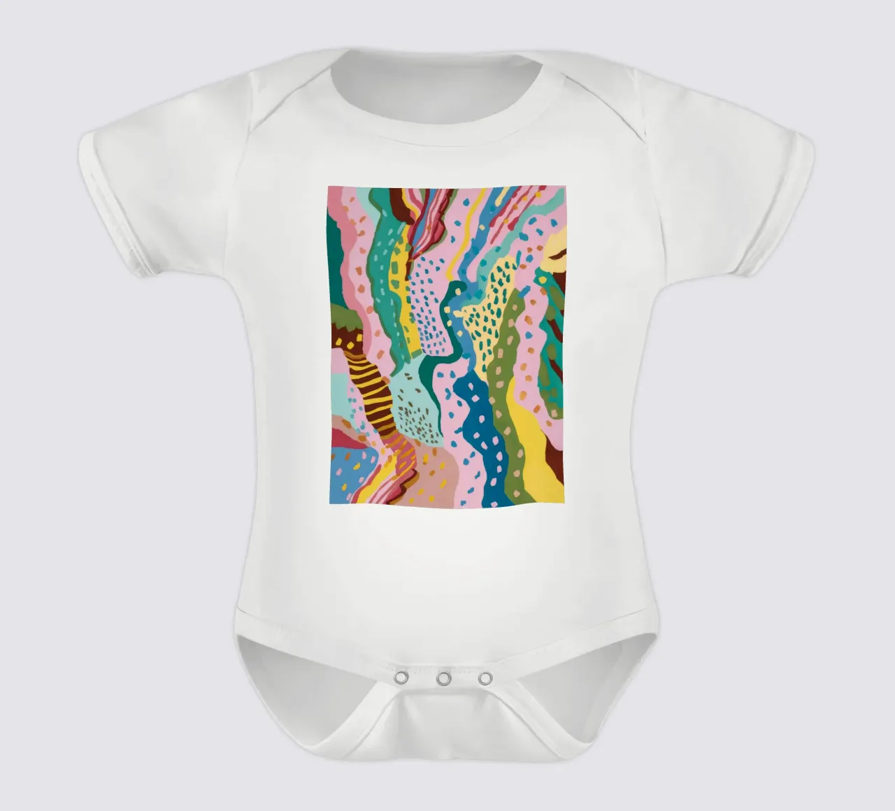 Golvend patroon stroom babyrompertje korte mouwen van Haven Mirage