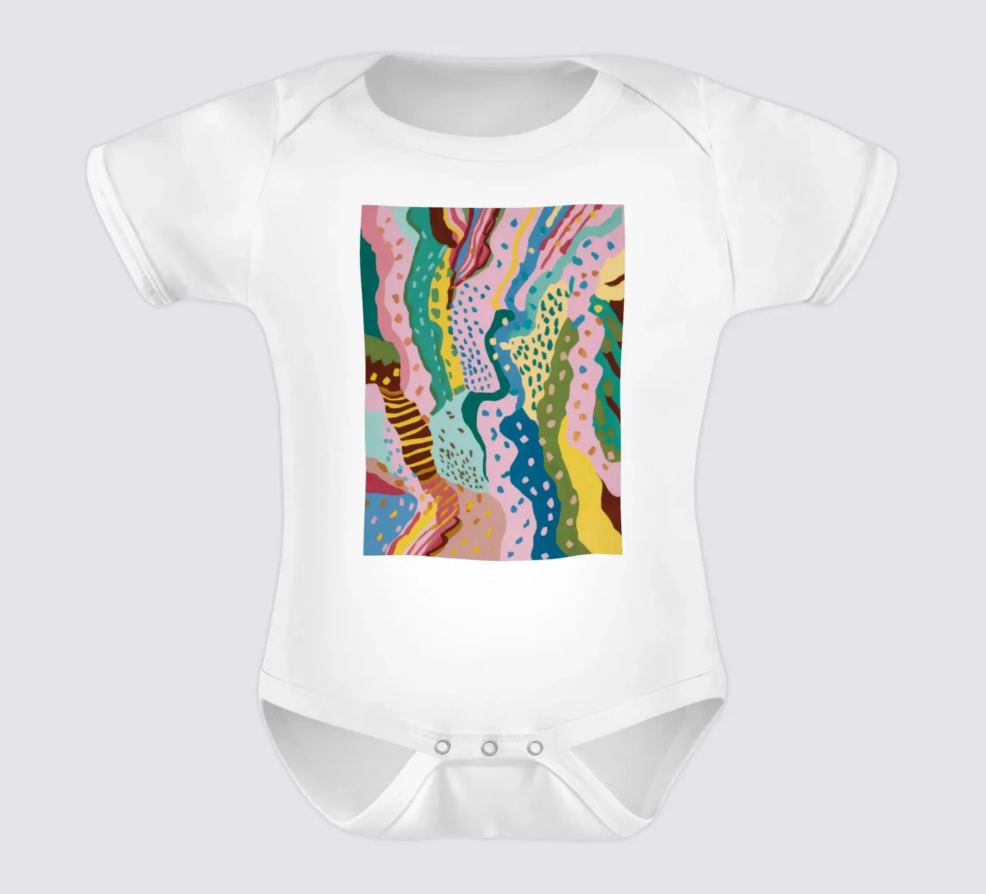 Golvend patroon stroom babyrompertje korte mouwen van Haven Mirage