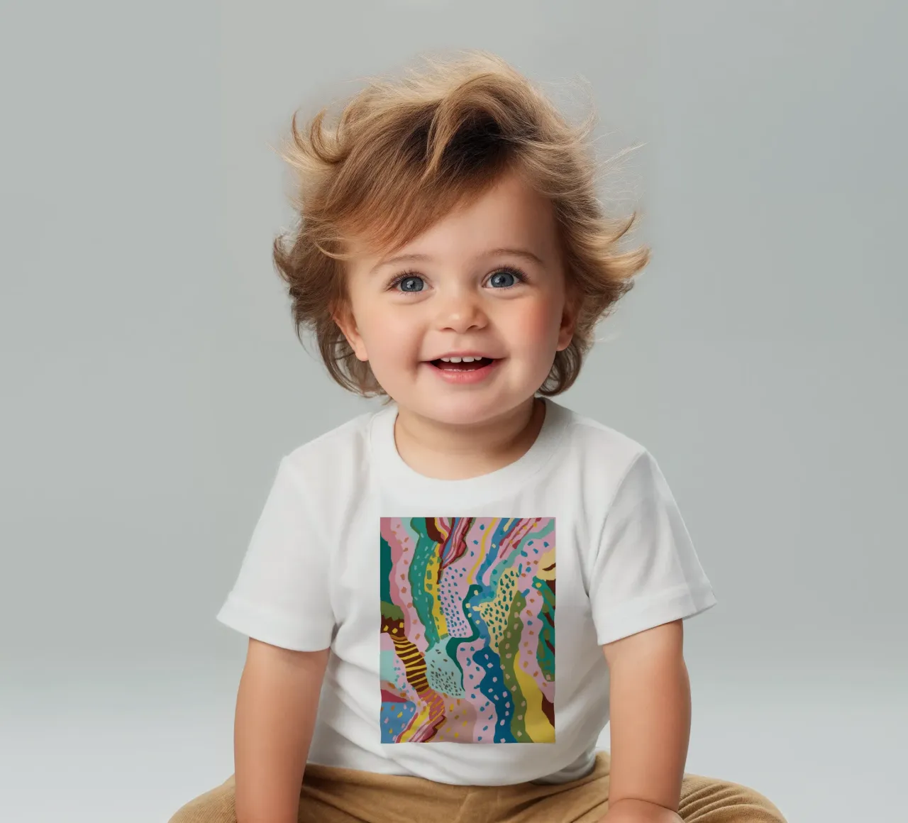 Golvend patroon stroom baby t-shirt van Haven Mirage