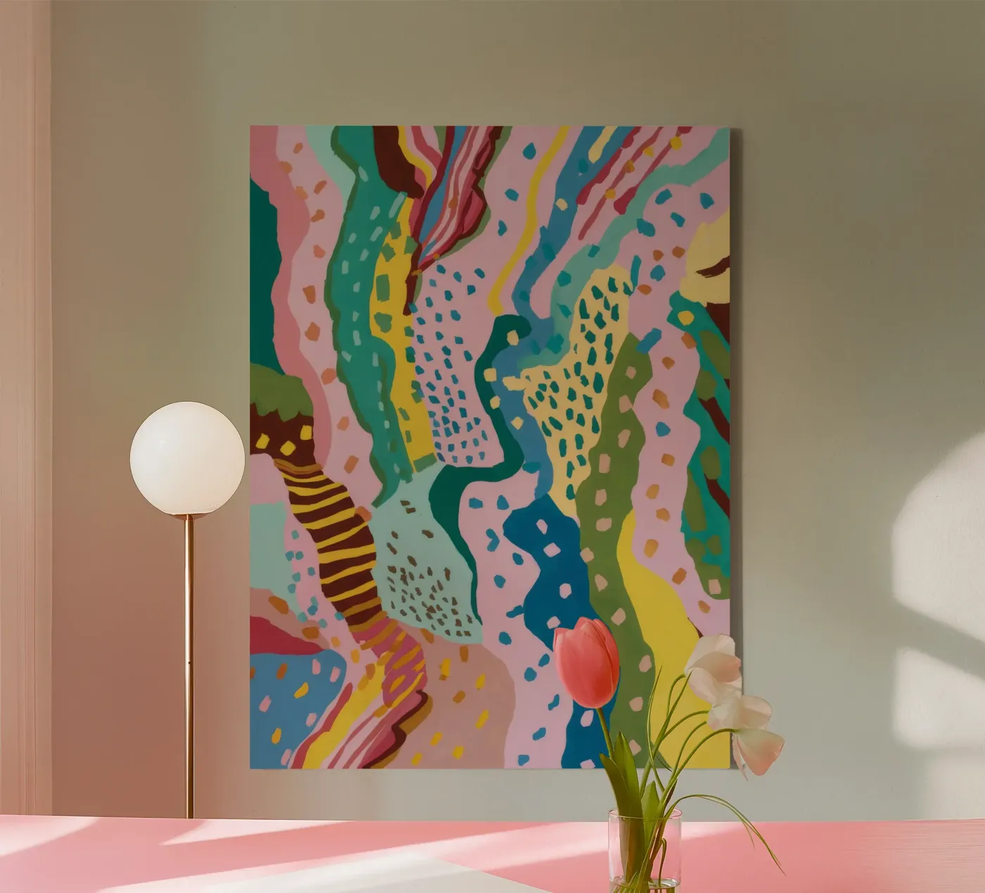 Wavy Pattern Flow Leinwand von Haven Mirage