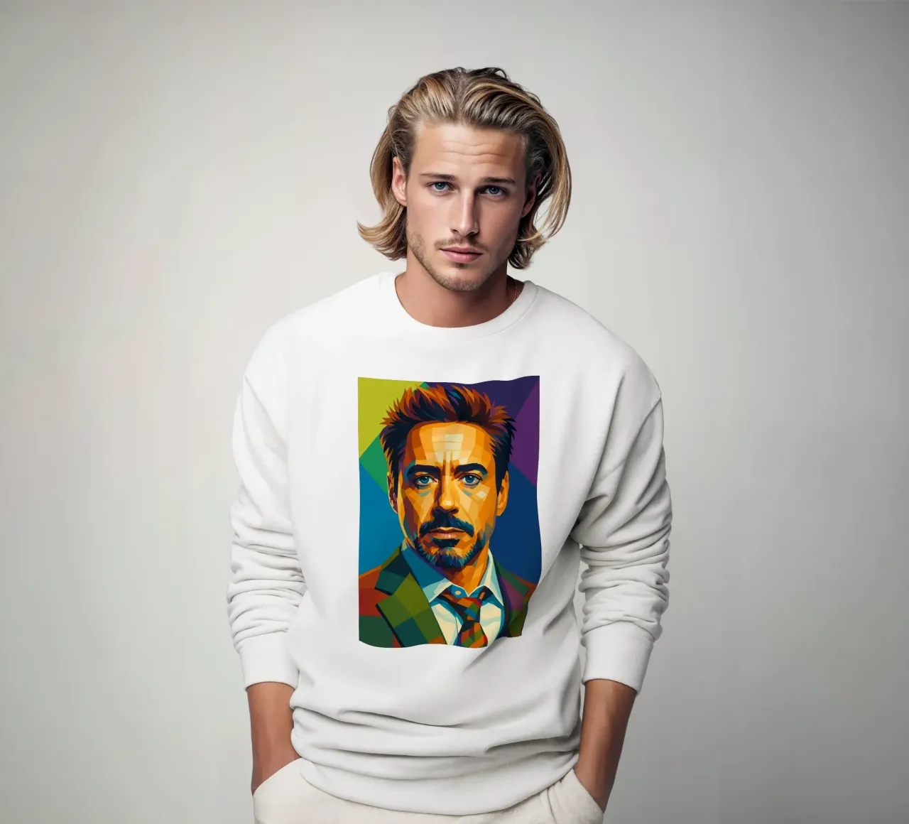 robert downey jr retro pop art wpap felpa da aiswa