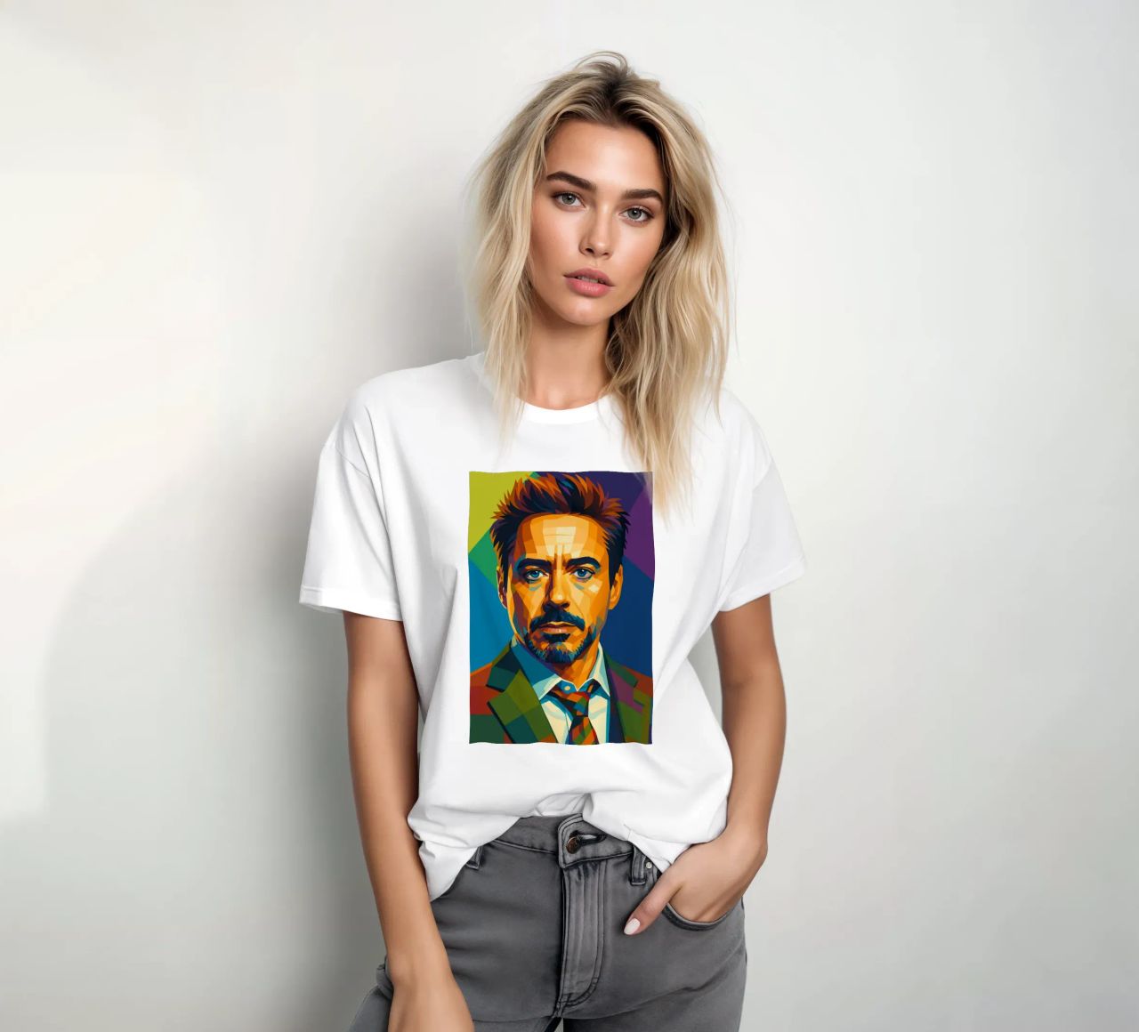 robert downey jr retro pop art wpap t-shirt by aiswa