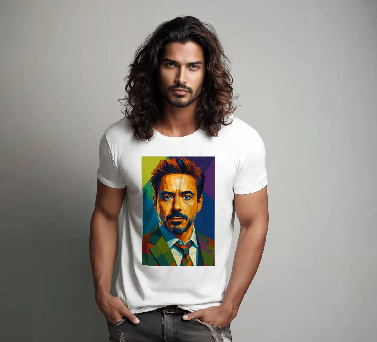 robert downey jr retro pop art wpap t-shirt by aiswa