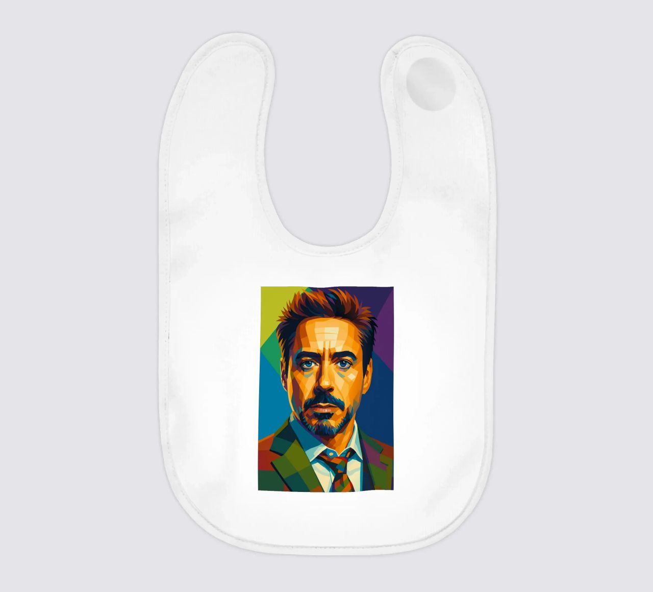 robert downey jr retro pop art wpap baby bib by aiswa