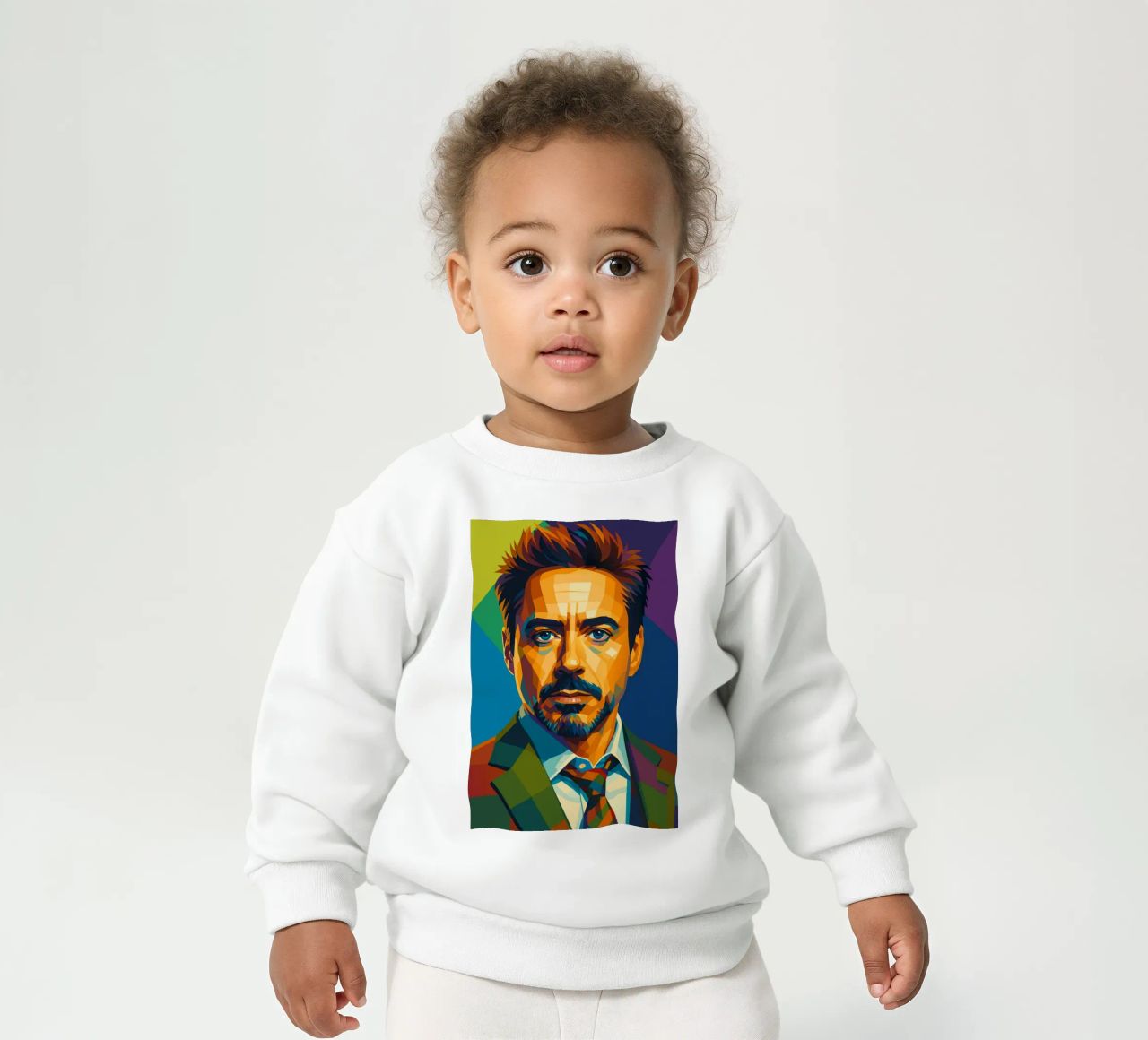 robert downey jr retro pop art wpap felpa neonato da aiswa