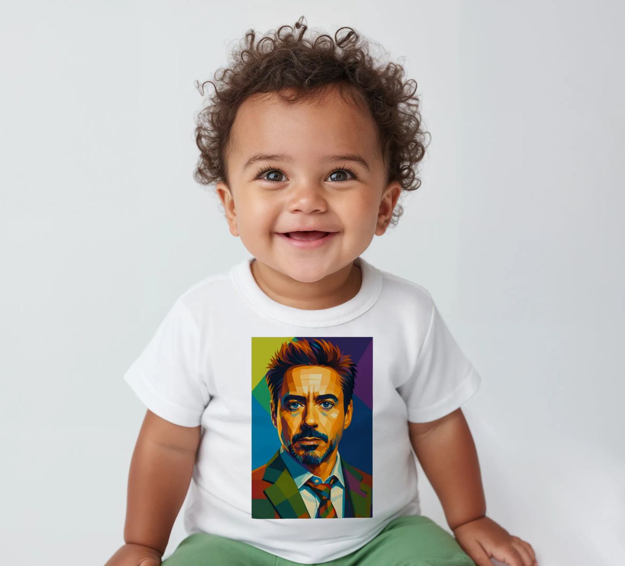 robert downey jr retro pop art wpap maglietta neonato da aiswa