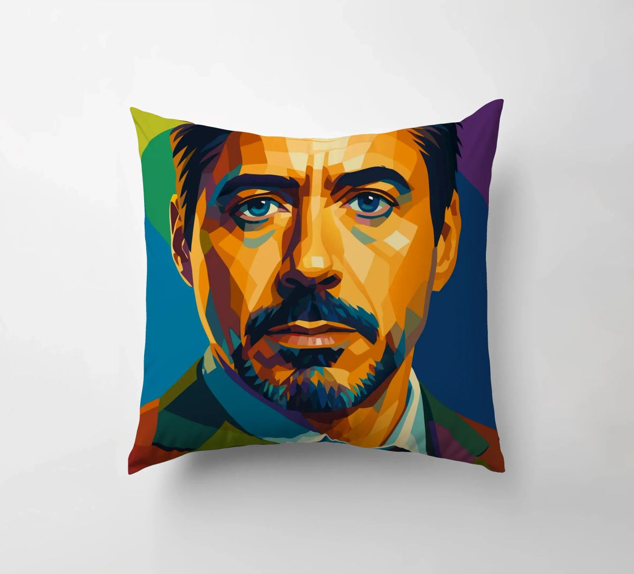 robert downey jr retro pop art wpap decorative cushion by aiswa
