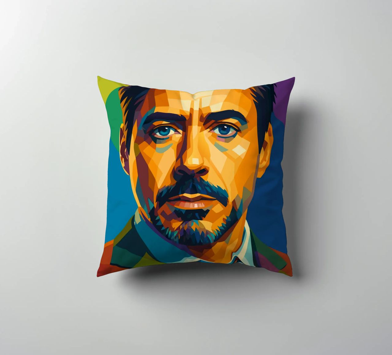 robert downey jr retro pop art wpap decorative cushion by aiswa