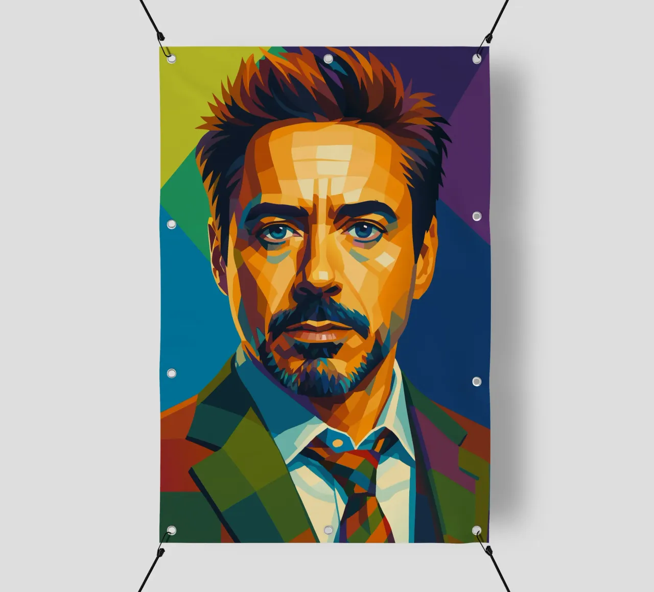 robert downey jr retro pop art wpap telo in pvc da aiswa