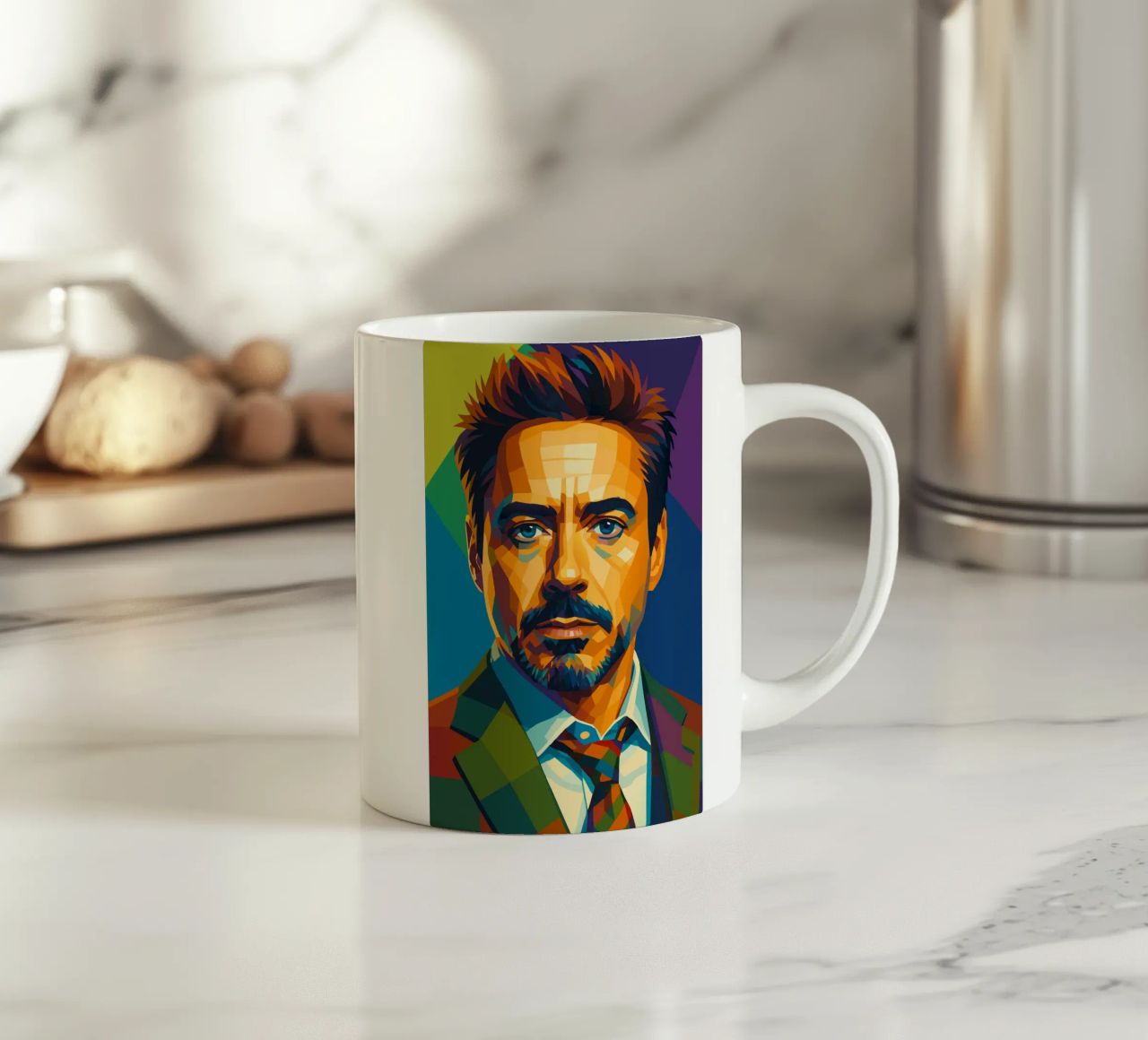 robert downey jr retro pop art wpap ceramic mug by aiswa