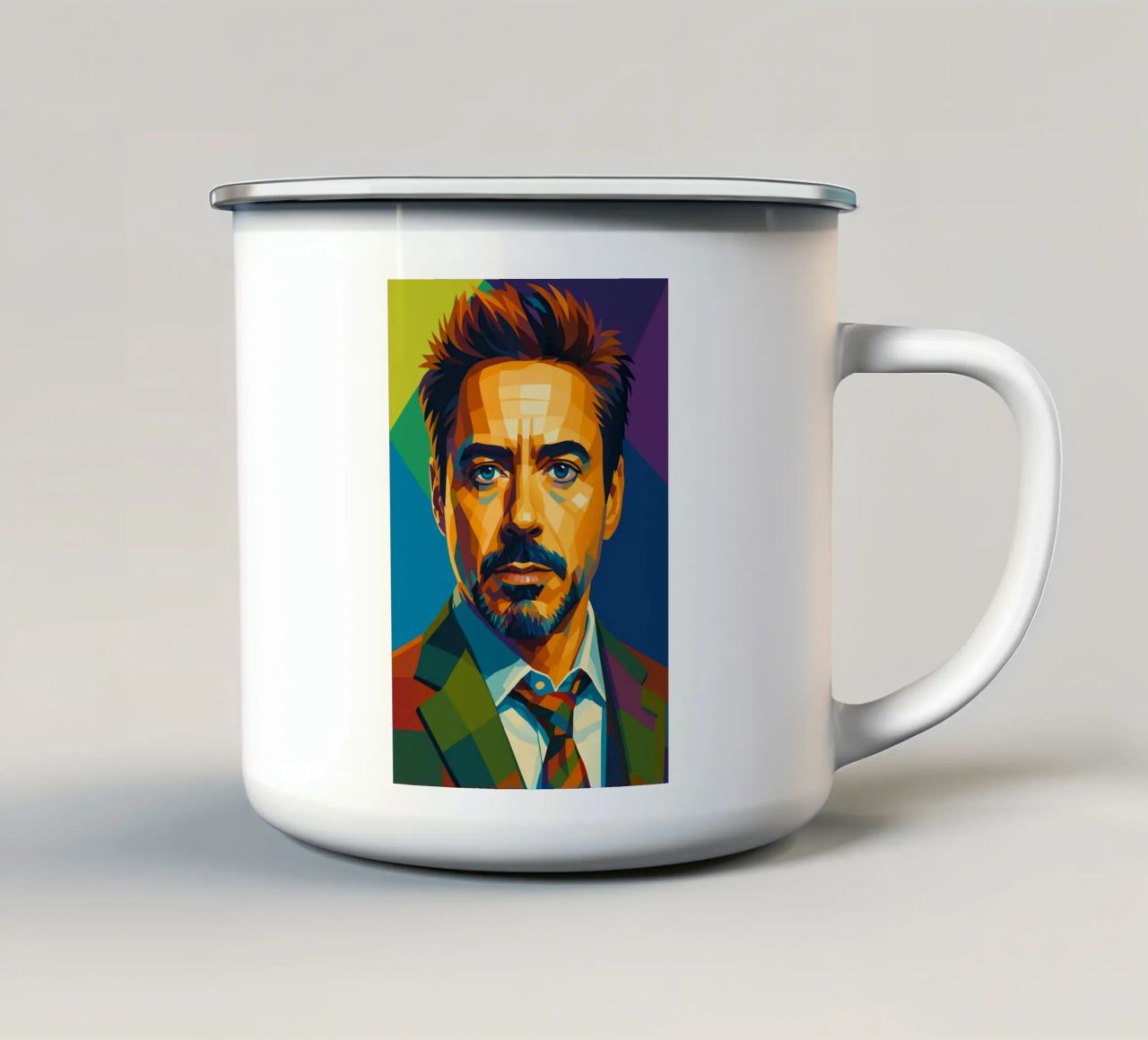 robert downey jr retro pop art wpap enamel mug by aiswa