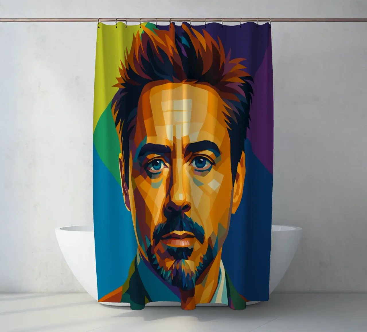 robert downey jr retro pop art wpap tenda da doccia da aiswa