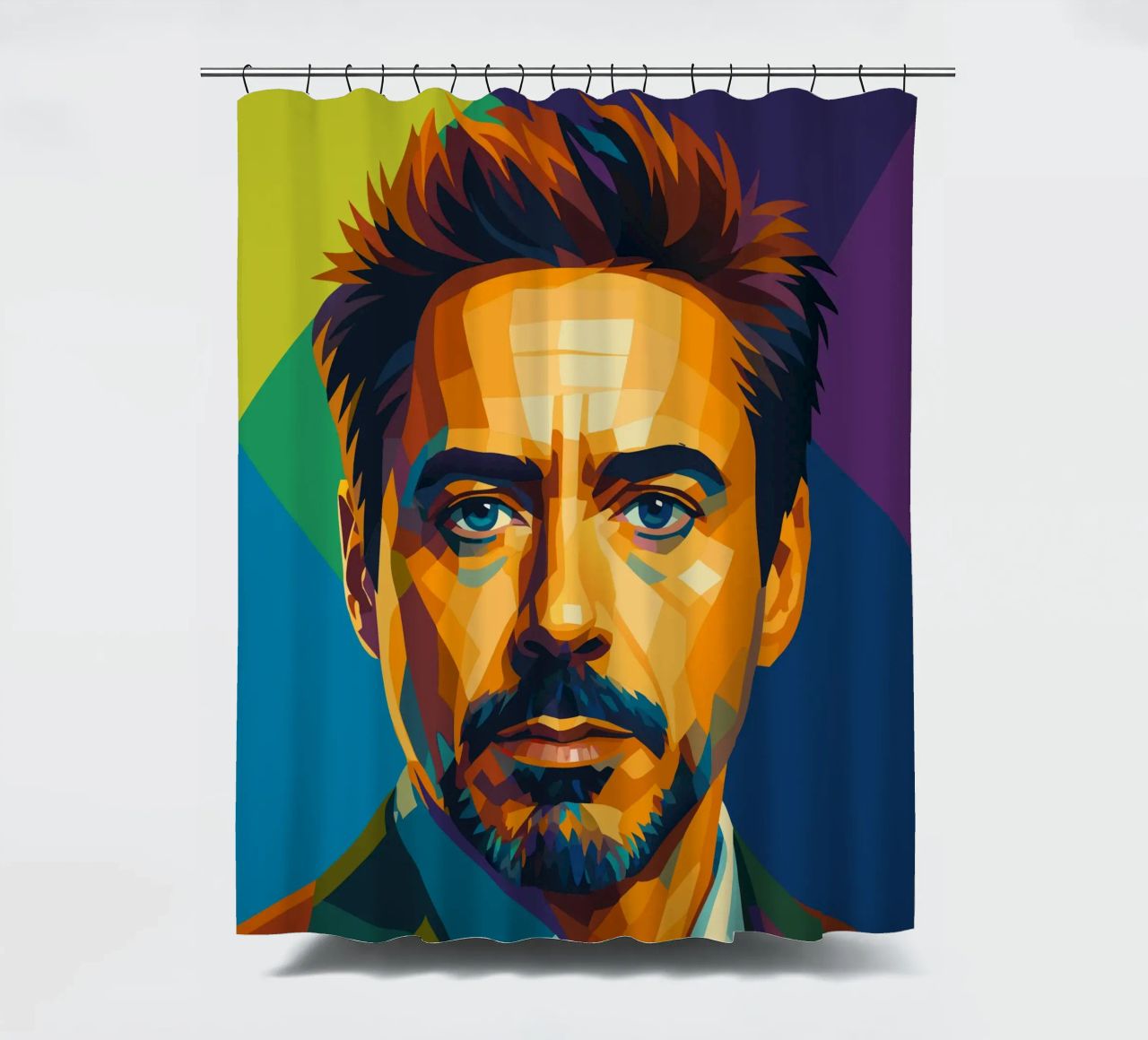 robert downey jr retro pop art wpap shower curtain by aiswa