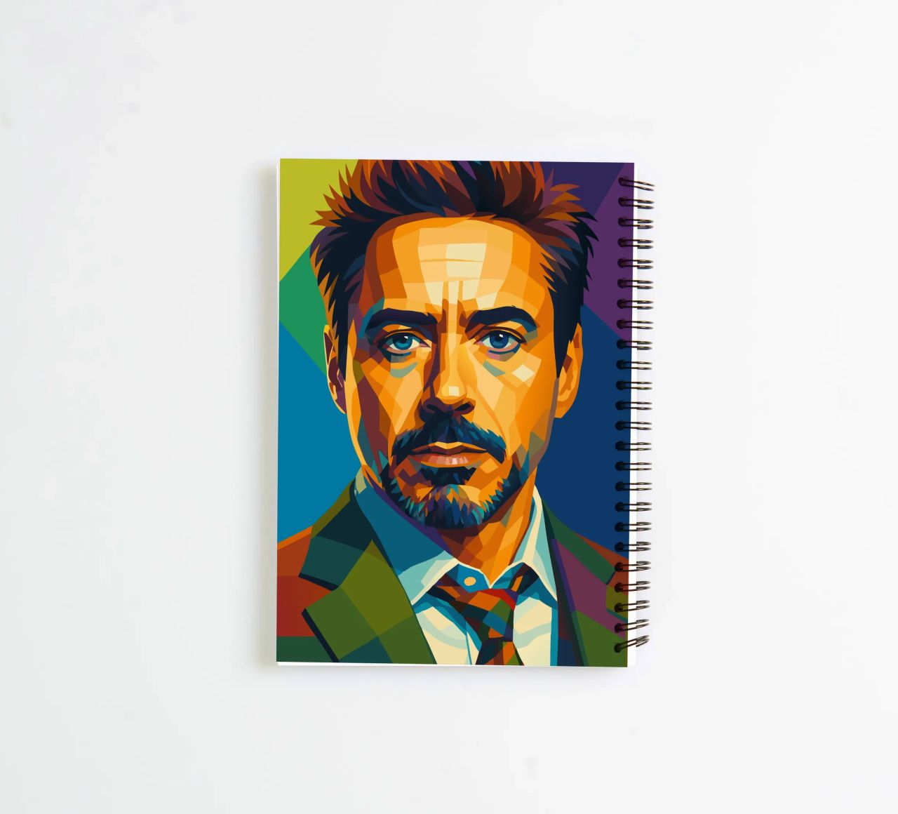 robert downey jr retro pop art wpap spiral notebook by aiswa