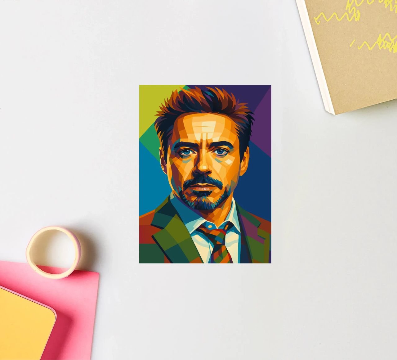 robert downey jr retro pop art wpap sticker by aiswa