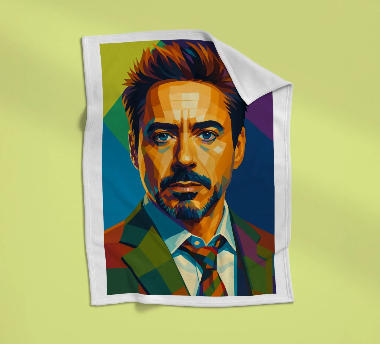 robert downey jr retro pop art wpap fleece blanket by aiswa