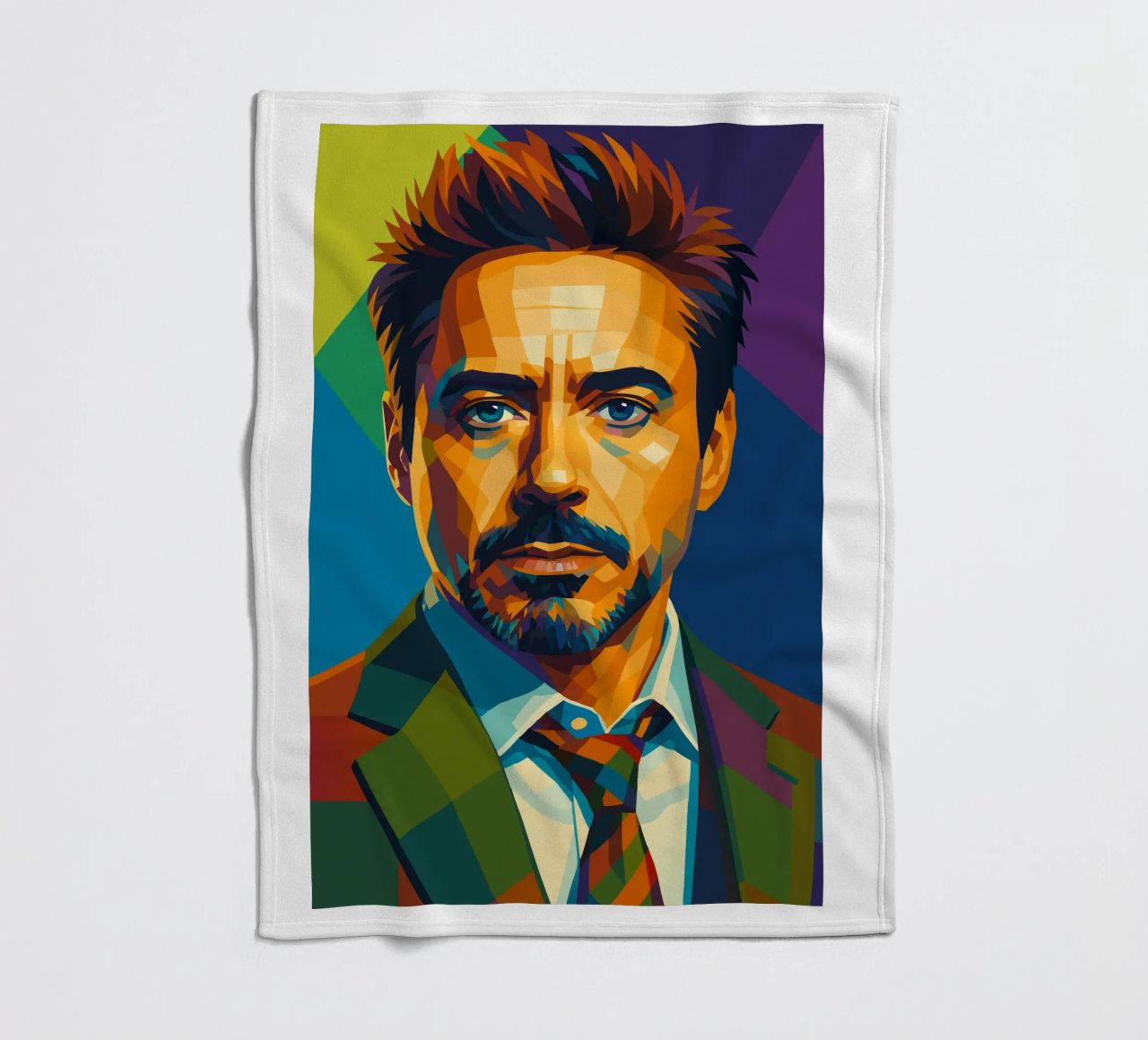 robert downey jr retro pop art wpap fleece blanket by aiswa