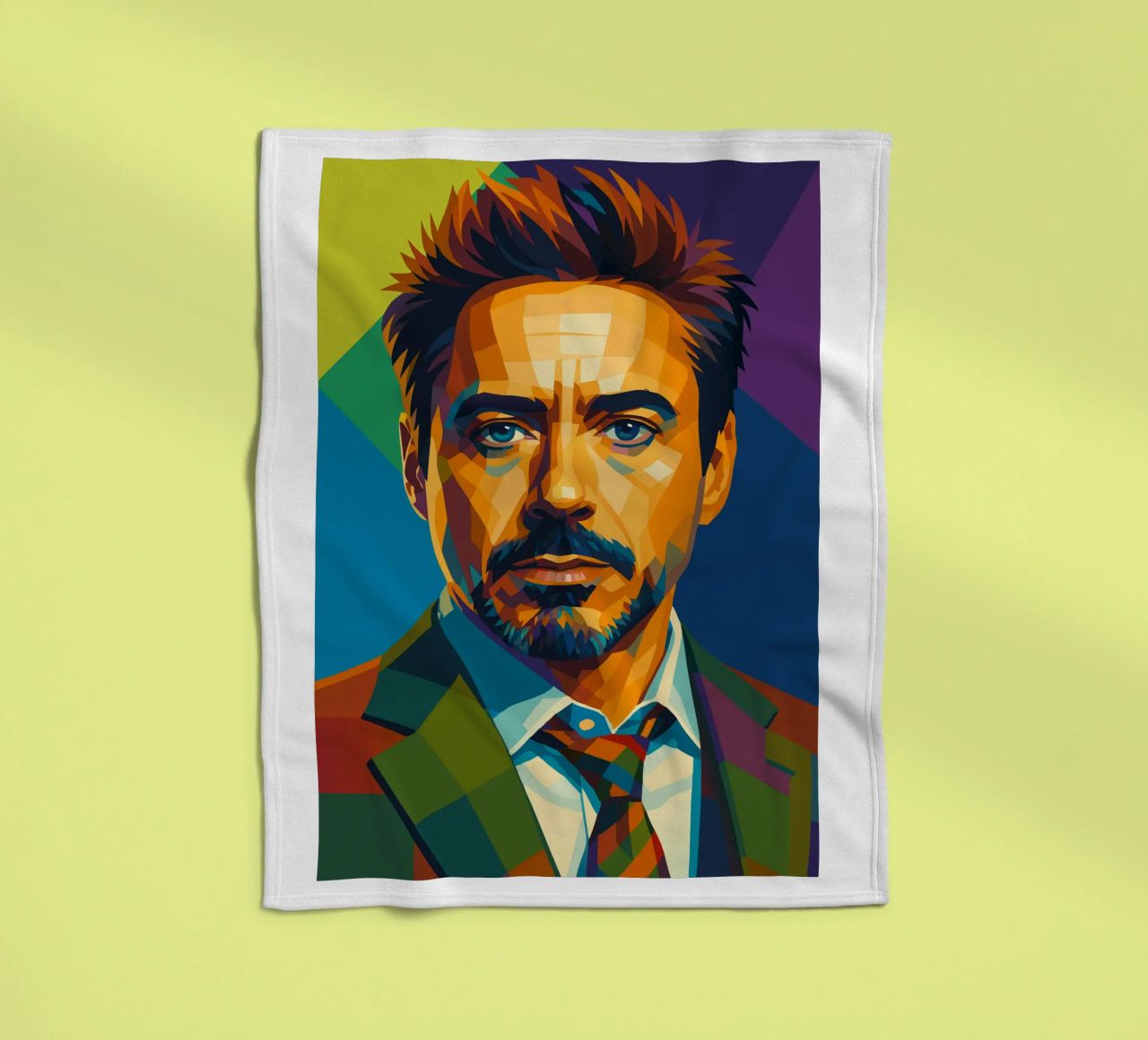 robert downey jr retro pop art wpap fleece blanket by aiswa