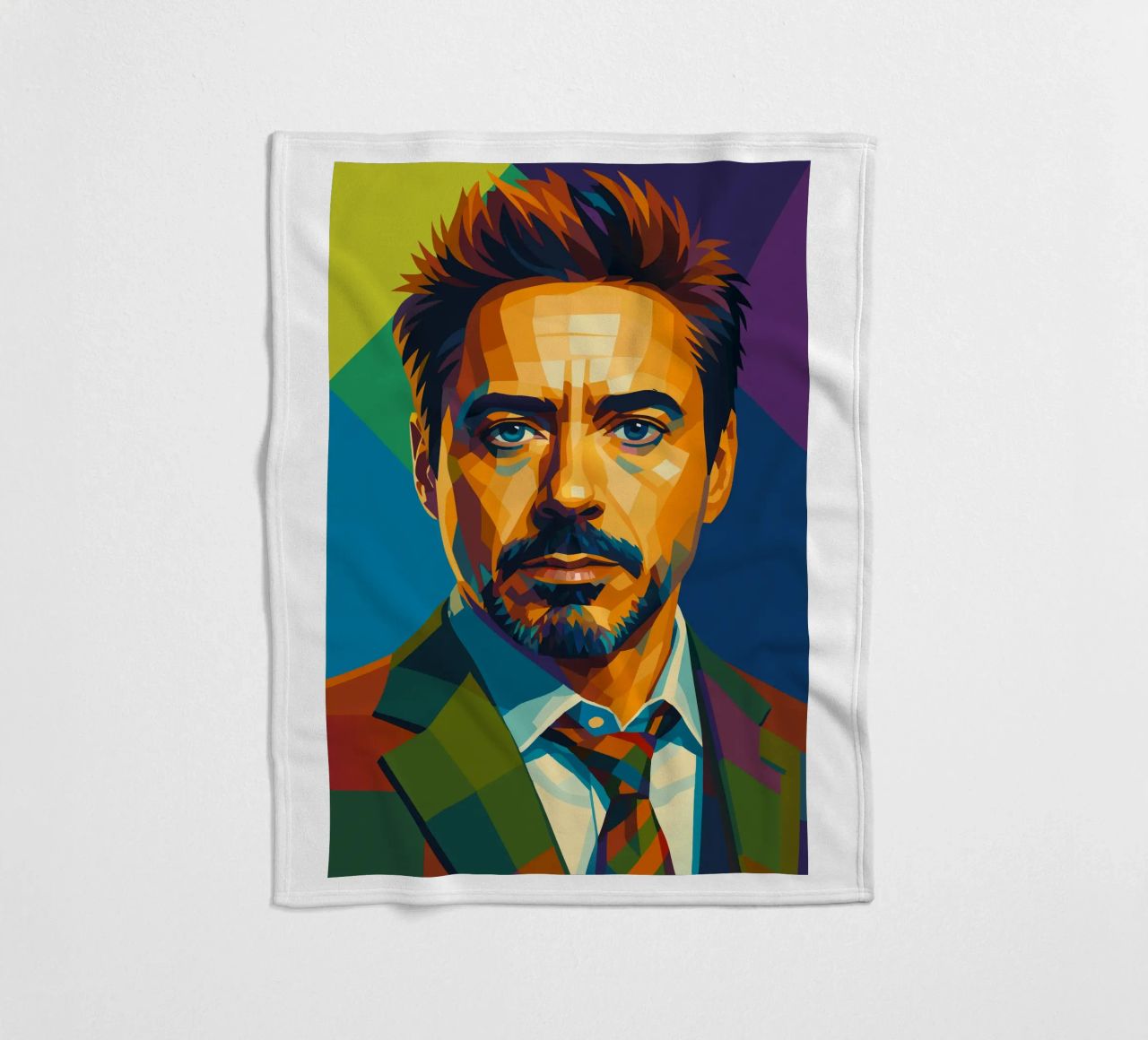 robert downey jr retro pop art wpap fleece blanket by aiswa