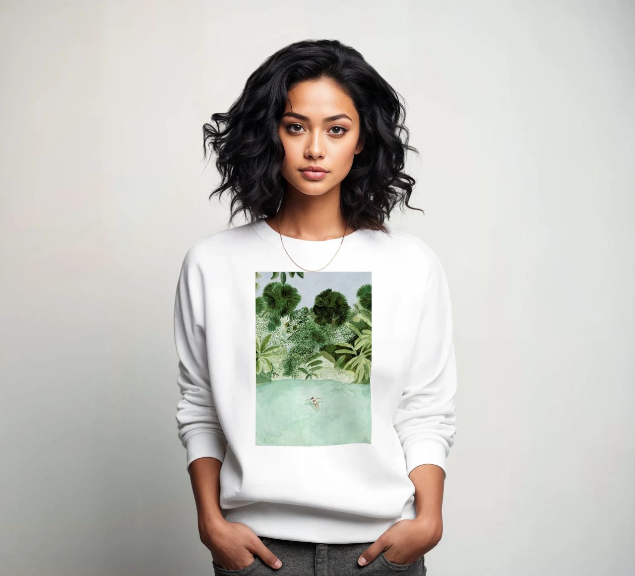 Bathing Girl Sweatshirt von Isabelle Vandeplassche
