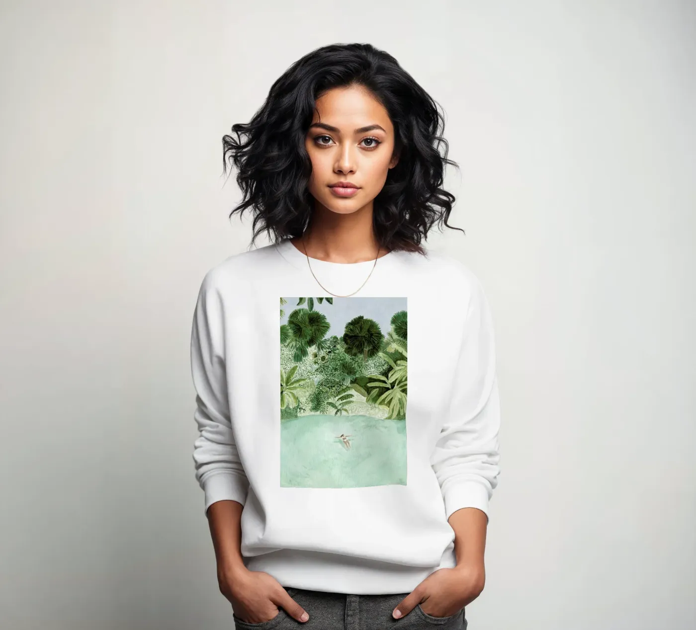 Bathing Girl sweatshirt by Isabelle Vandeplassche