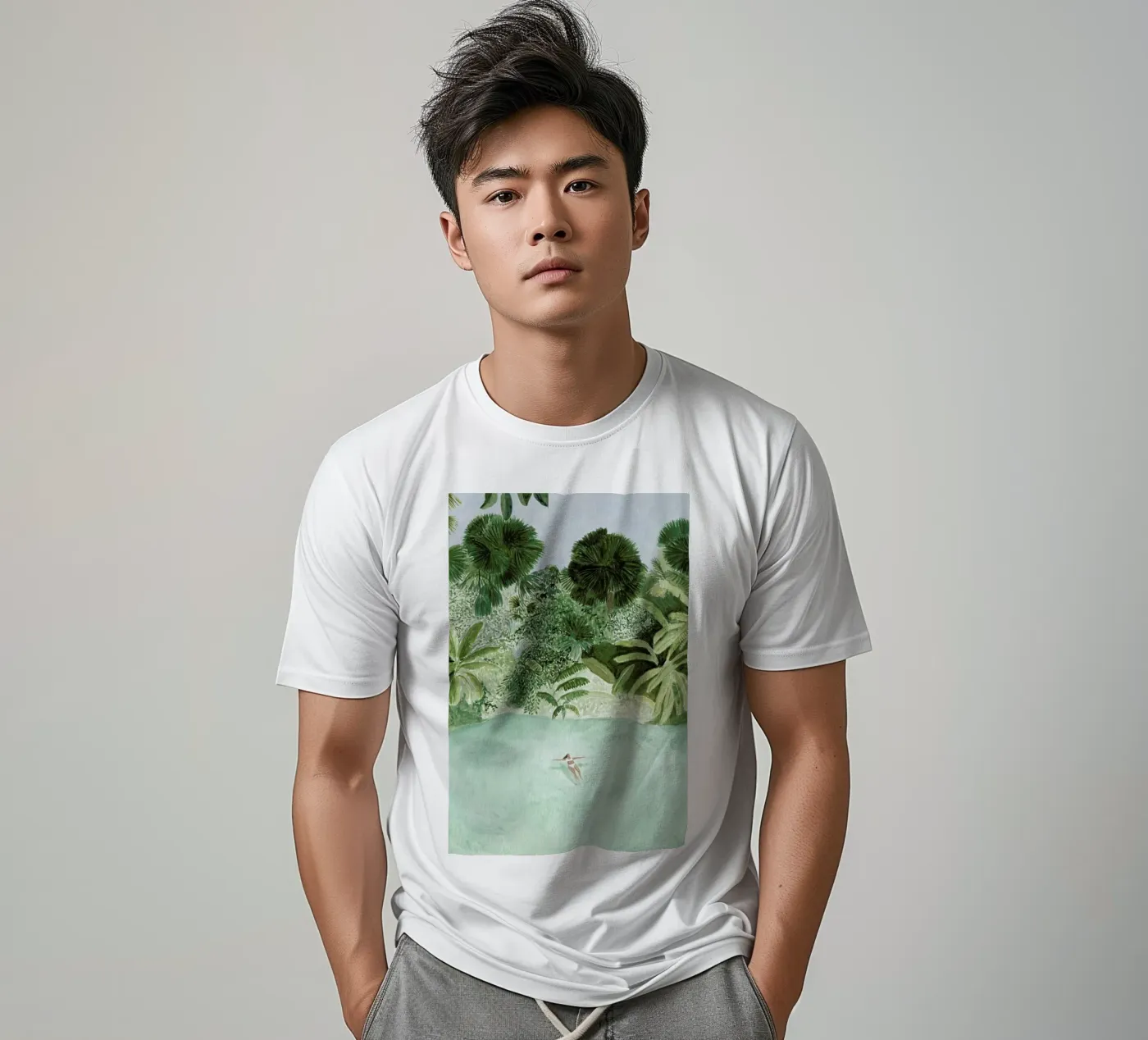 Bathing Girl t-shirt by Isabelle Vandeplassche