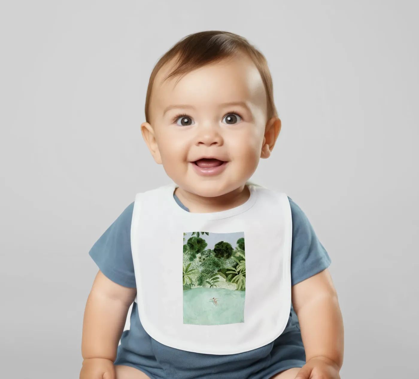 Bathing Girl baby bib by Isabelle Vandeplassche