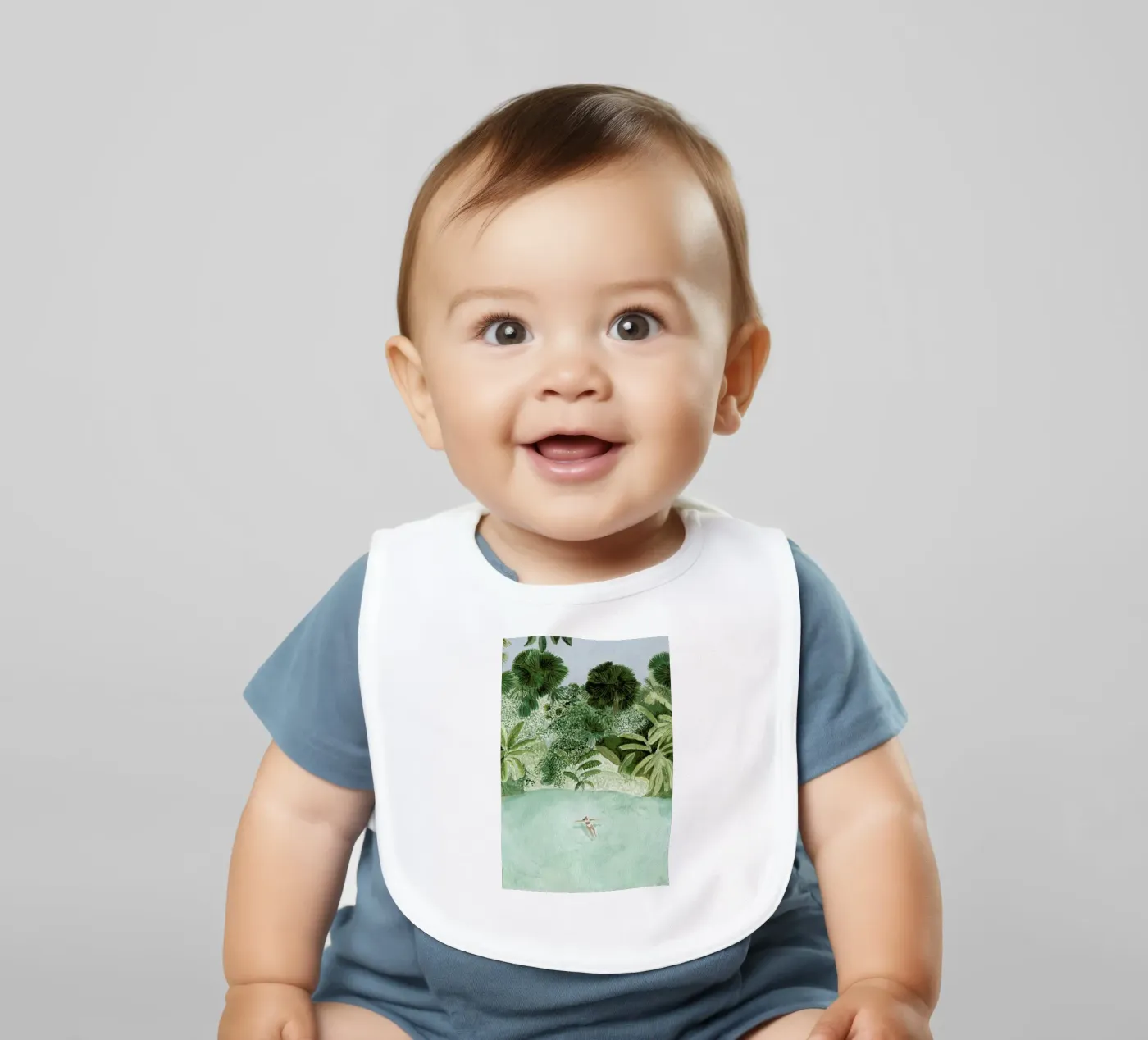 Bathing Girl baby bib by Isabelle Vandeplassche