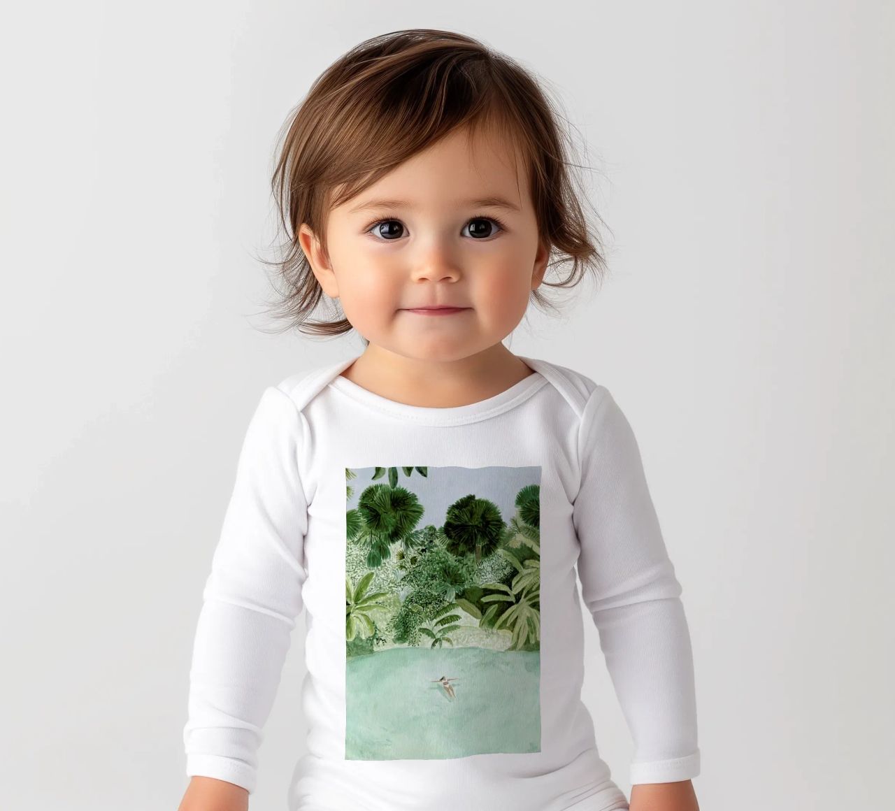 Bathing Girl Langarm Babybody von Isabelle Vandeplassche