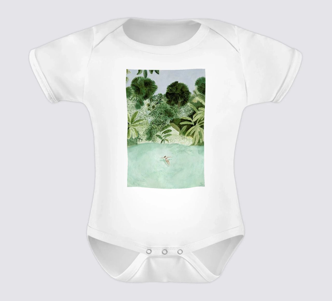 Bathing Girl Kurzarm Babybody von Isabelle Vandeplassche