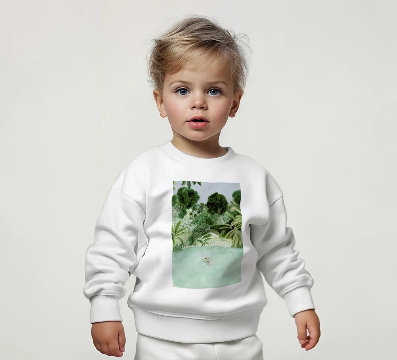 Bathing Girl Baby Sweatshirt von Isabelle Vandeplassche