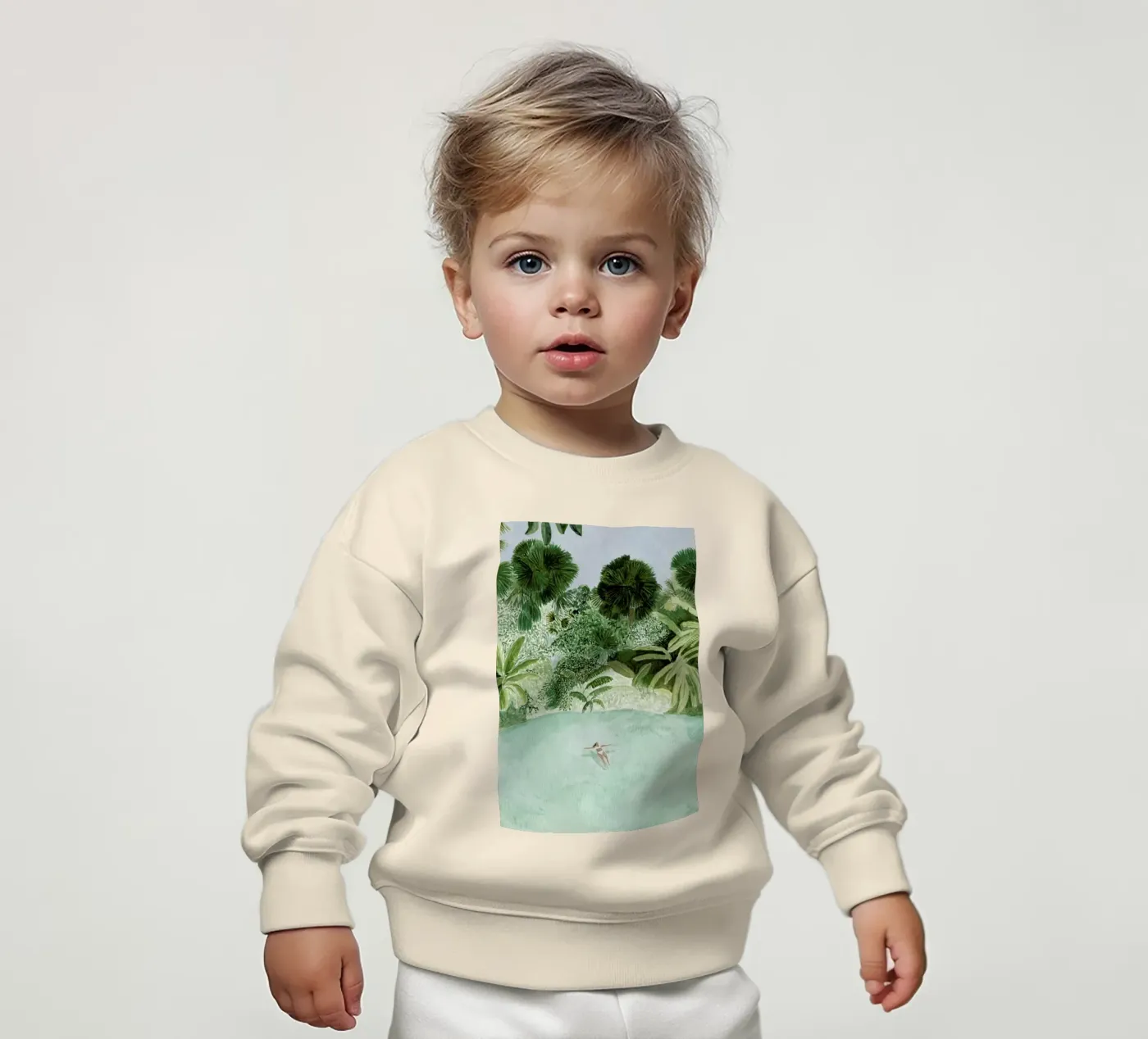 Bathing Girl baby sweatshirt by Isabelle Vandeplassche