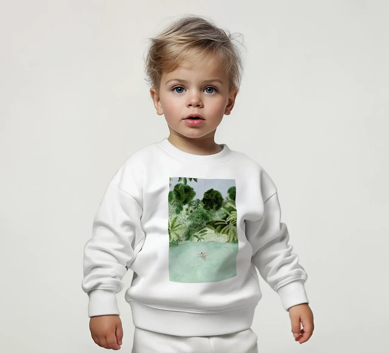 Bathing Girl baby sweatshirt by Isabelle Vandeplassche