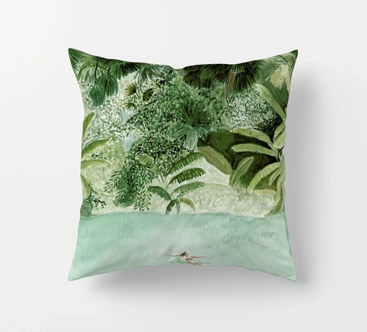 Bathing Girl decorative cushion by Isabelle Vandeplassche