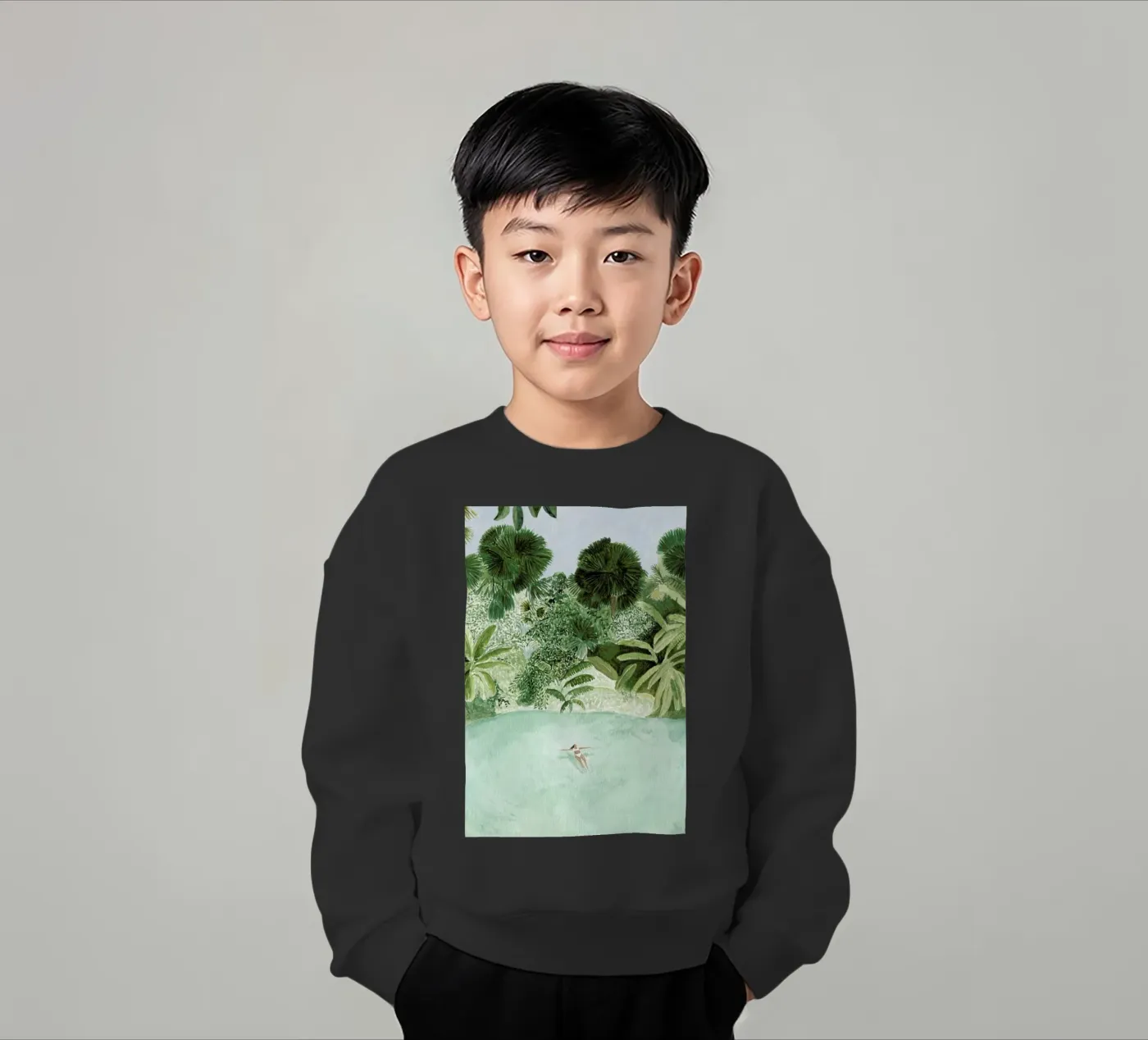 Bathing Girl kids sweatshirt by Isabelle Vandeplassche