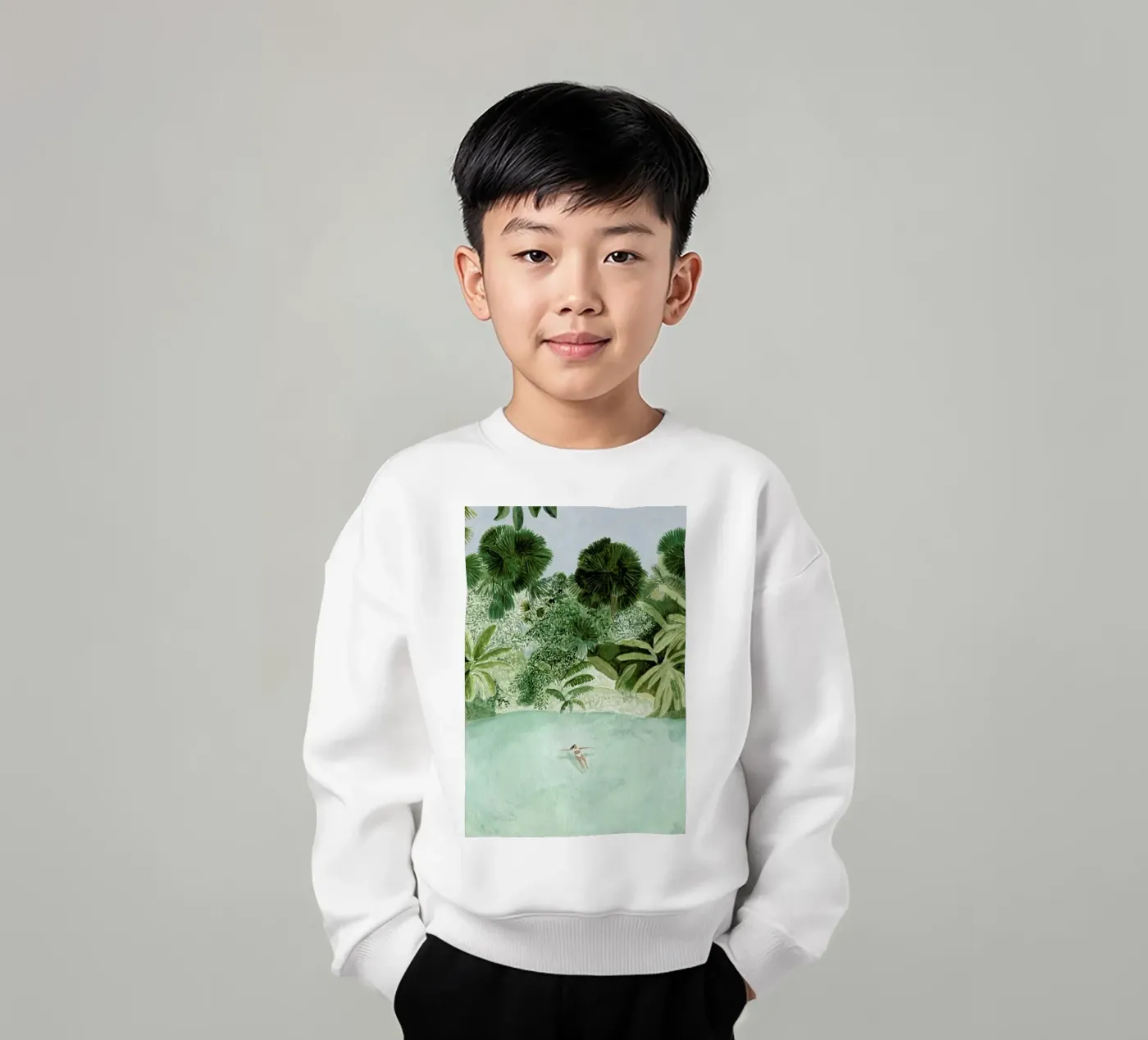 Bathing Girl kids sweatshirt by Isabelle Vandeplassche