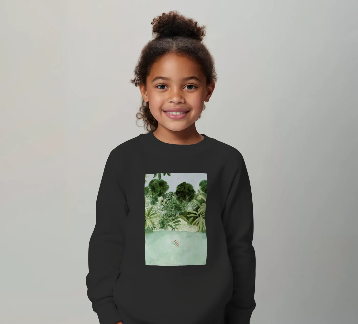 Bathing Girl kids sweatshirt by Isabelle Vandeplassche