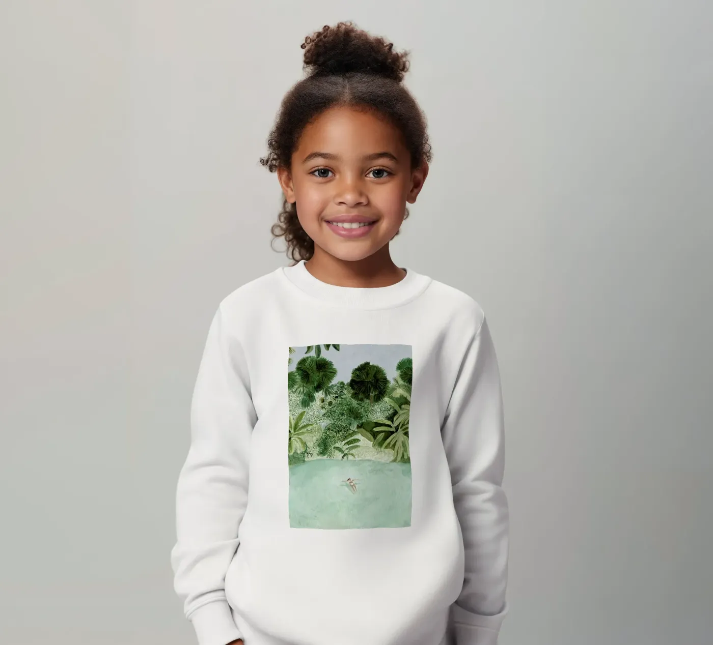 Bathing Girl kids sweatshirt by Isabelle Vandeplassche