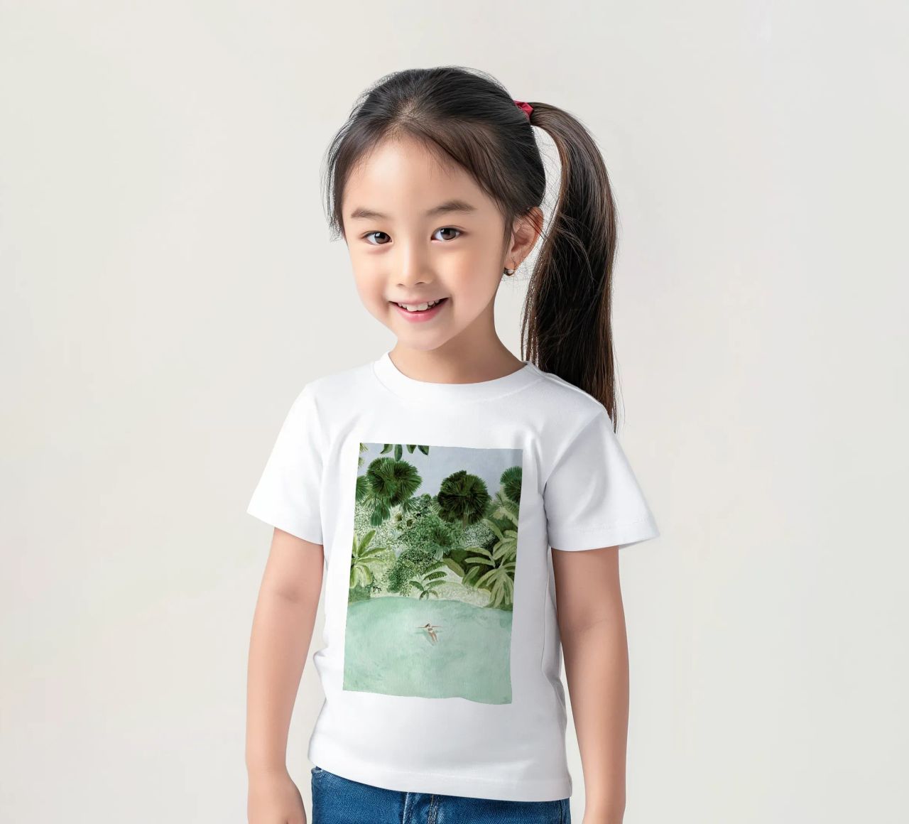 Bathing Girl Kinder T-Shirt von Isabelle Vandeplassche