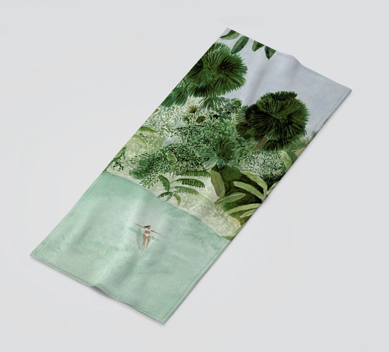 Bathing Girl beach towel by Isabelle Vandeplassche
