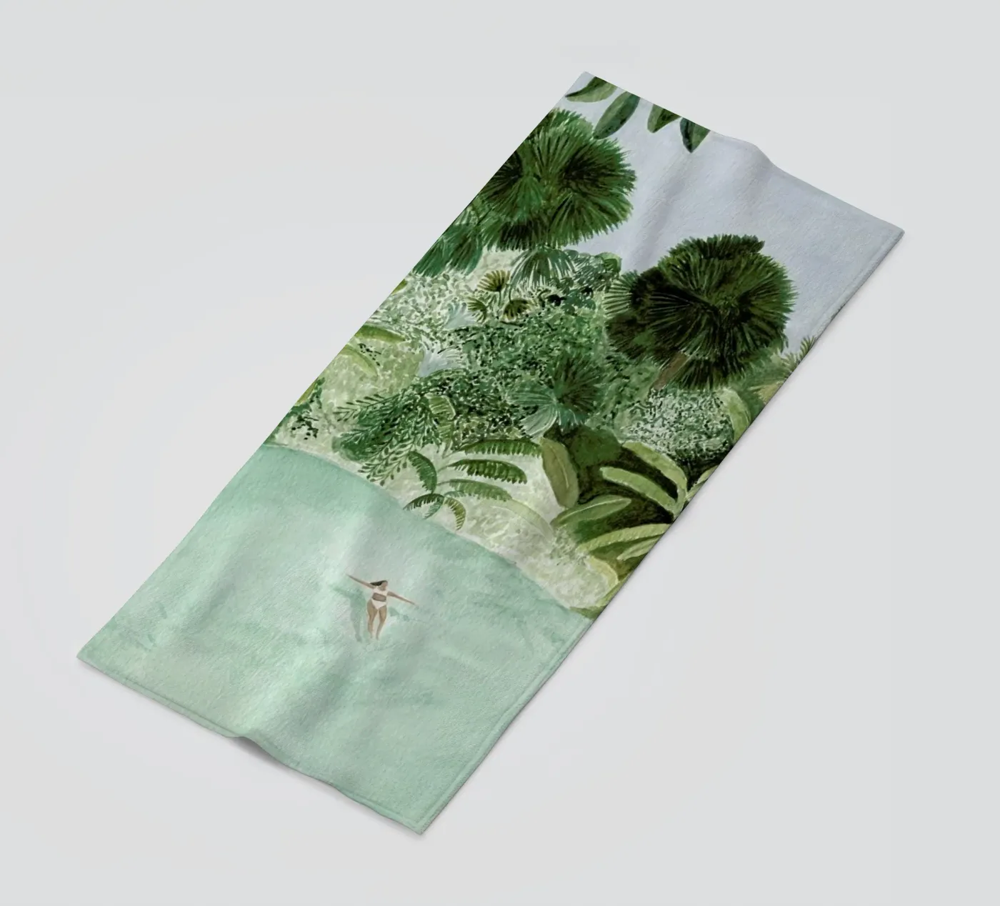 Bathing Girl beach towel by Isabelle Vandeplassche