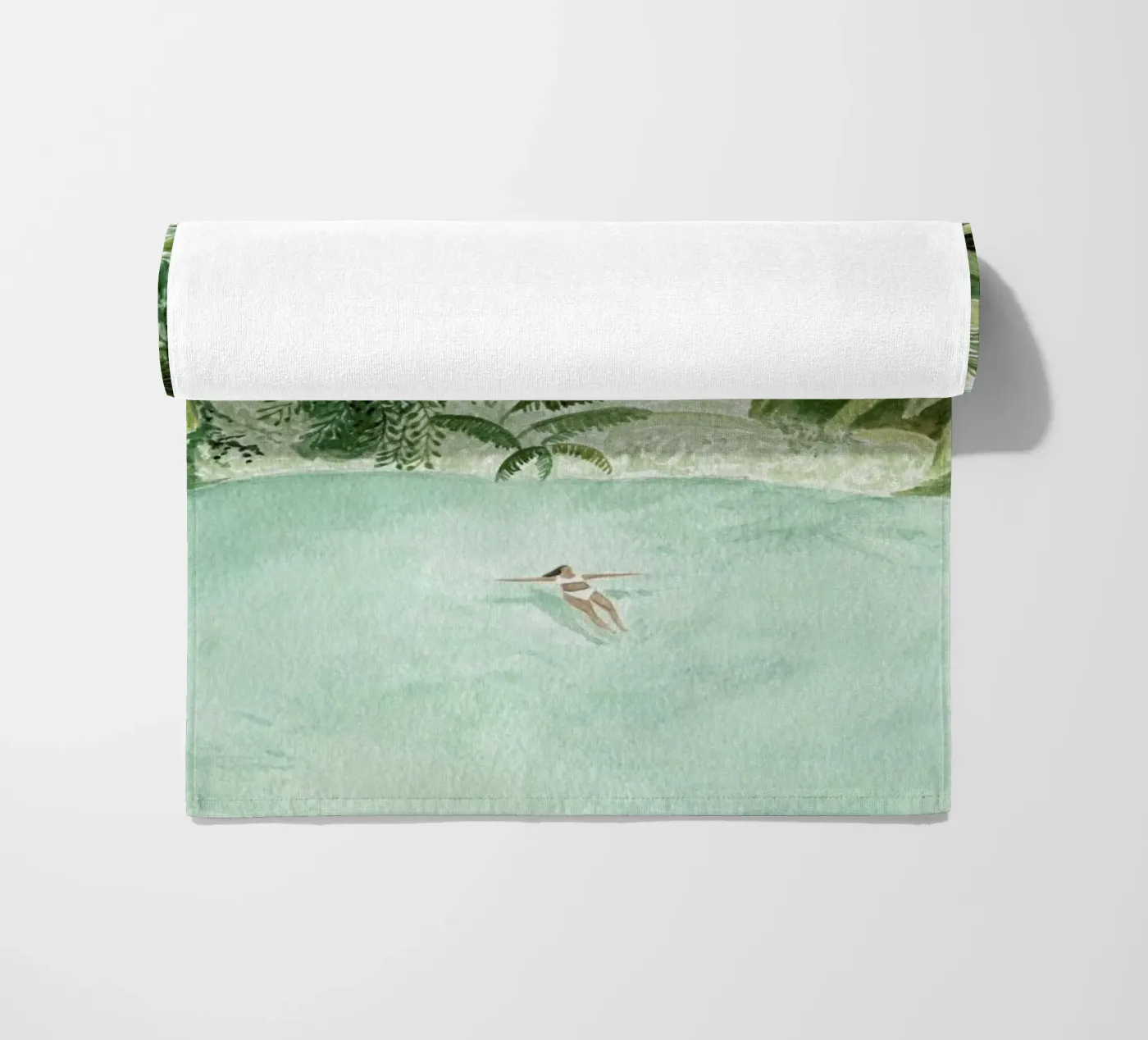 Bathing Girl beach towel by Isabelle Vandeplassche