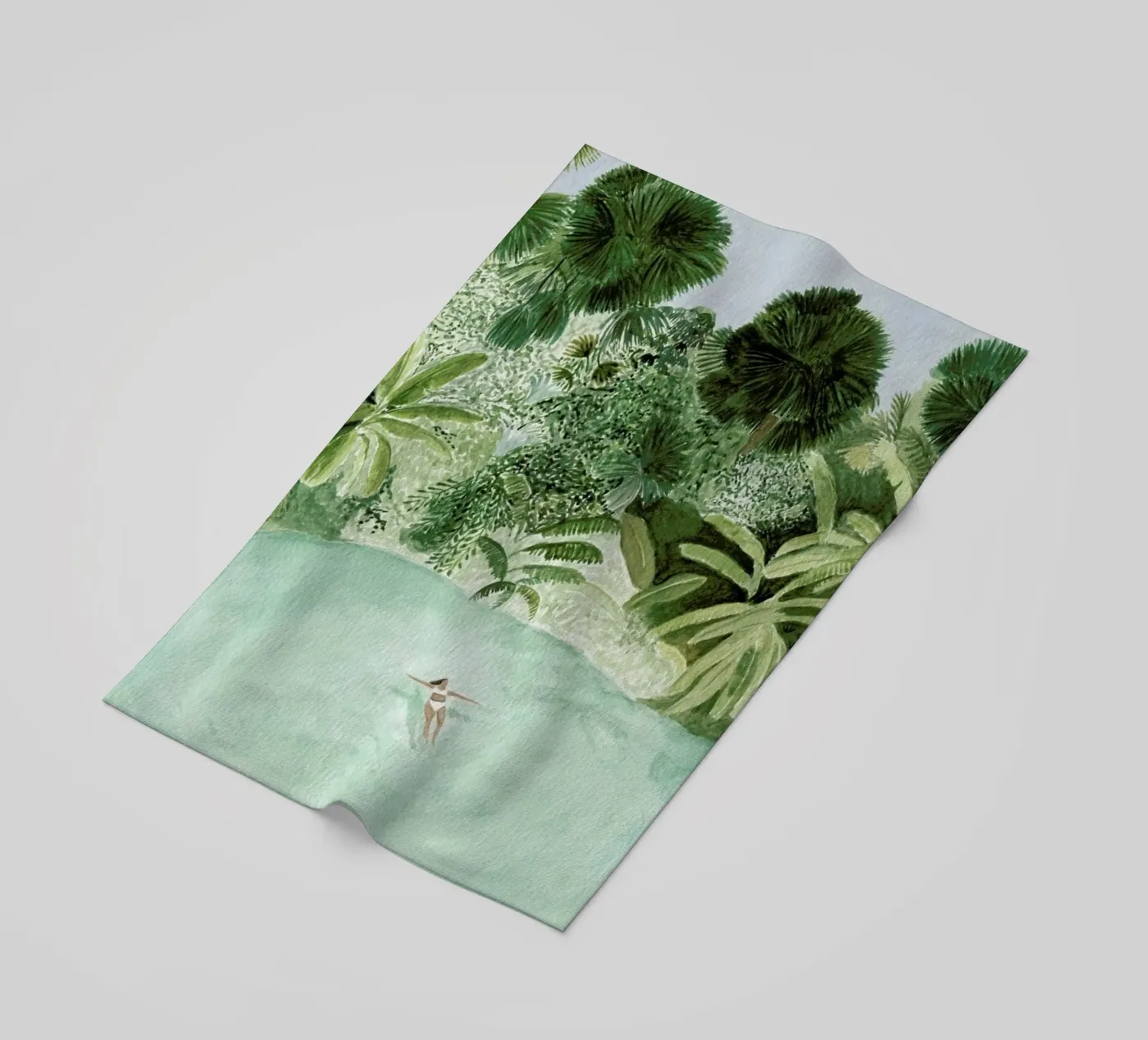 Bathing Girl beach towel by Isabelle Vandeplassche