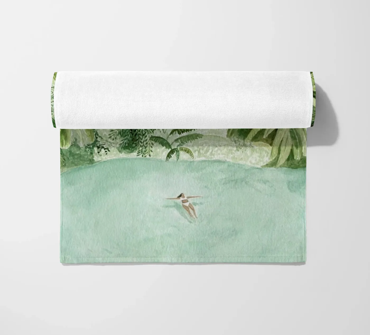 Bathing Girl beach towel by Isabelle Vandeplassche