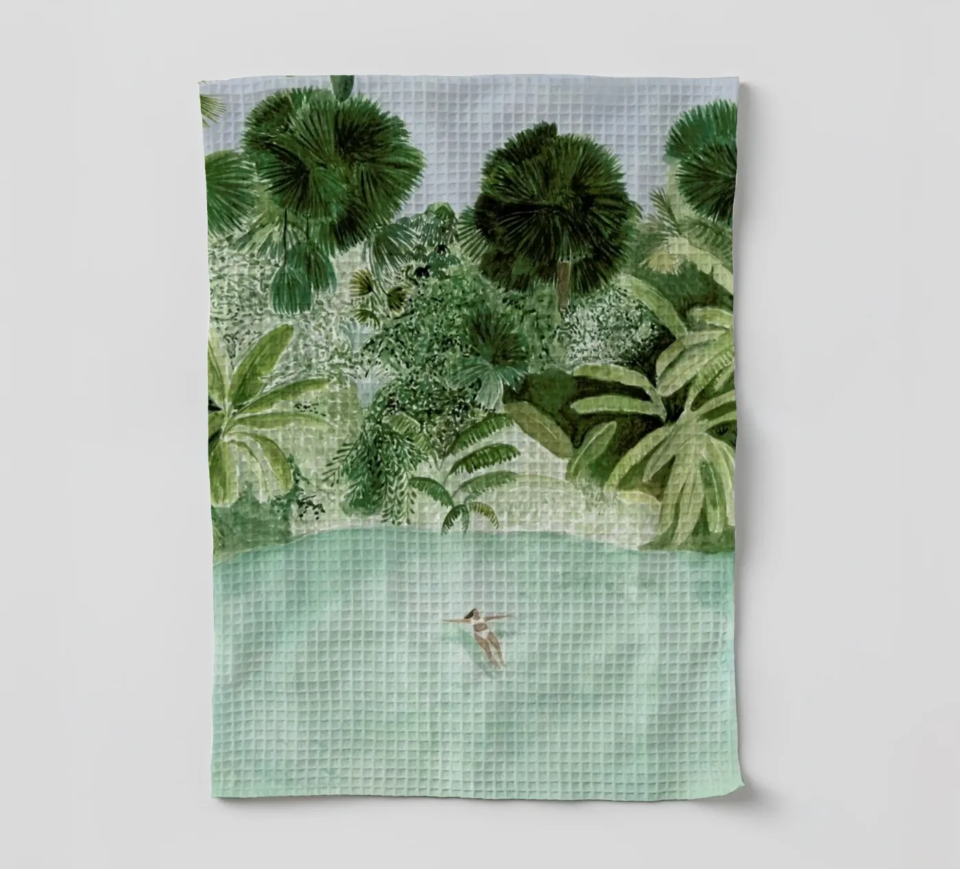 Bathing Girl tea towel by Isabelle Vandeplassche