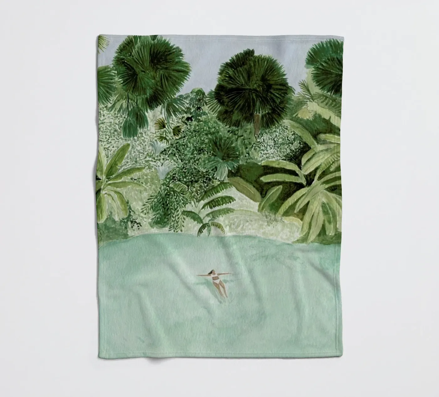 Bathing Girl fleece blanket by Isabelle Vandeplassche