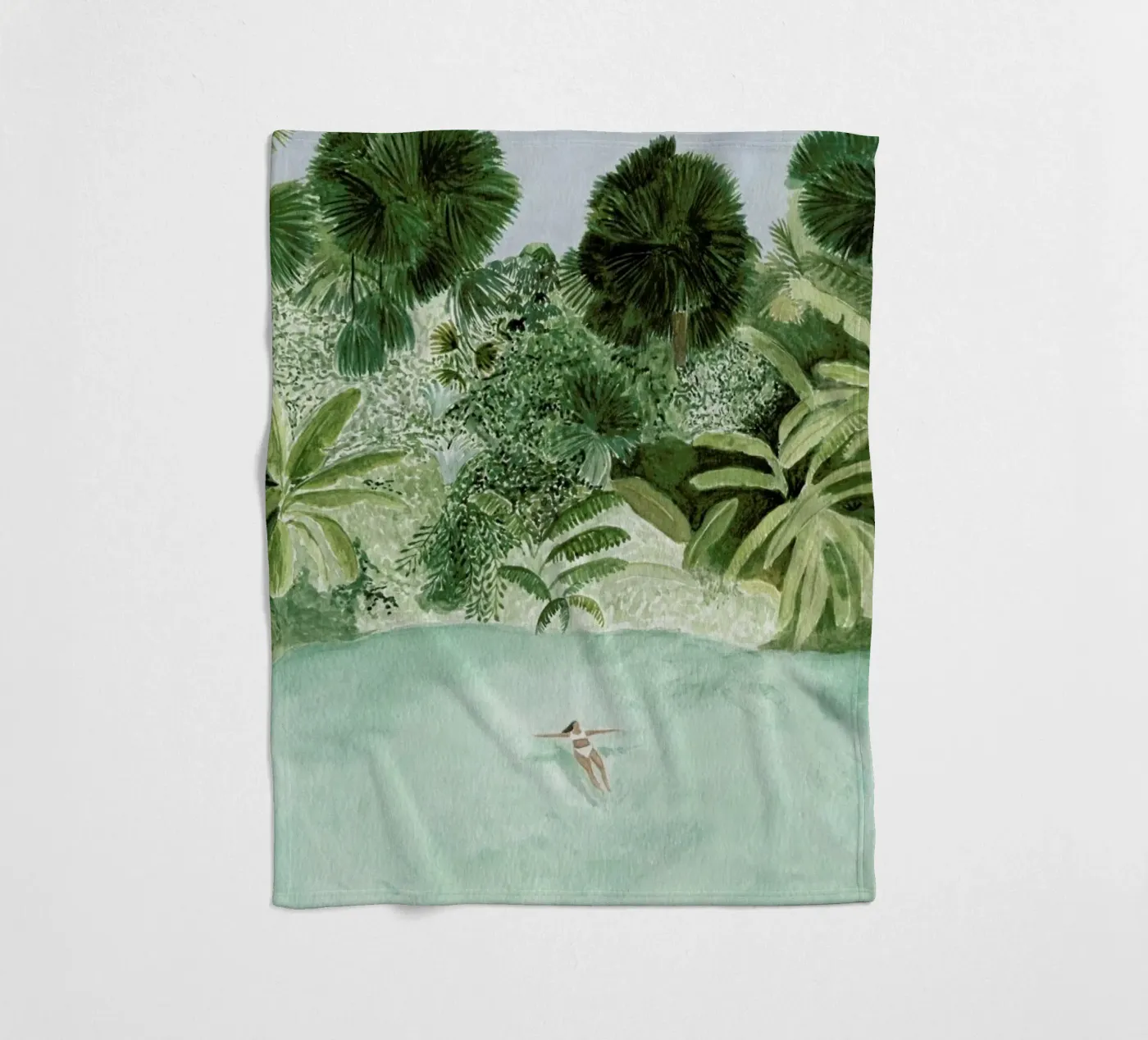 Bathing Girl fleece blanket by Isabelle Vandeplassche