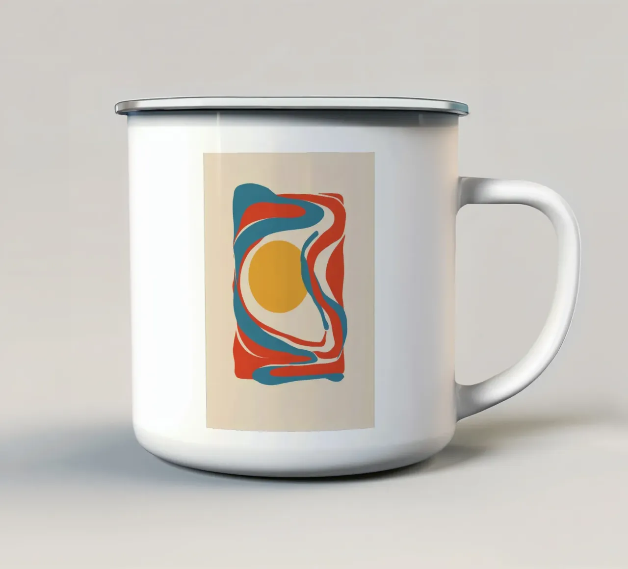 Primordial Shape Abstract enamel mug by Stone Patina